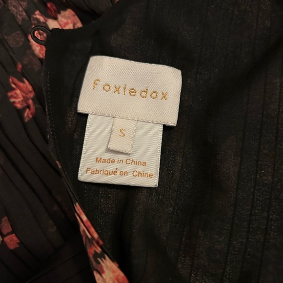 Anthropologie Foxiedox Biella black floral open back dress - Picture 9 of 9